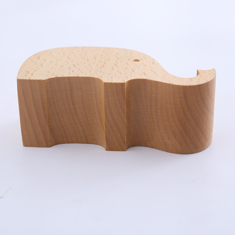 Landscape craft lazy wooden mobile phone holder cartoon animal elephant solid wood mobile phone holder factory wholesale carving