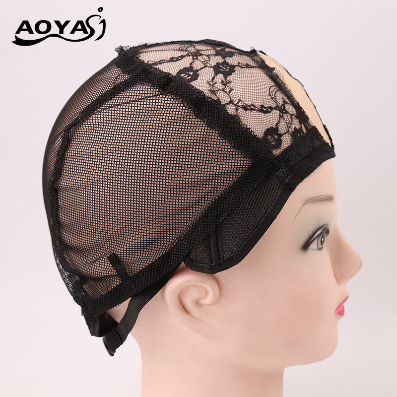 Factory Direct Sales Center Parted Upart Lace with Adjustment Buckle Elastic Mesh Wig Mesh Cap