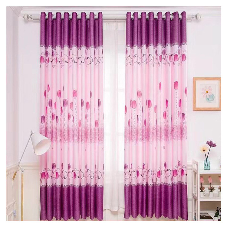 Manufacturer Supplies 2.1m Printed Semi-Blackout Curtains, Fresh New Chinoiserie Short Curtains, Home Printed Fabrics Wholesale