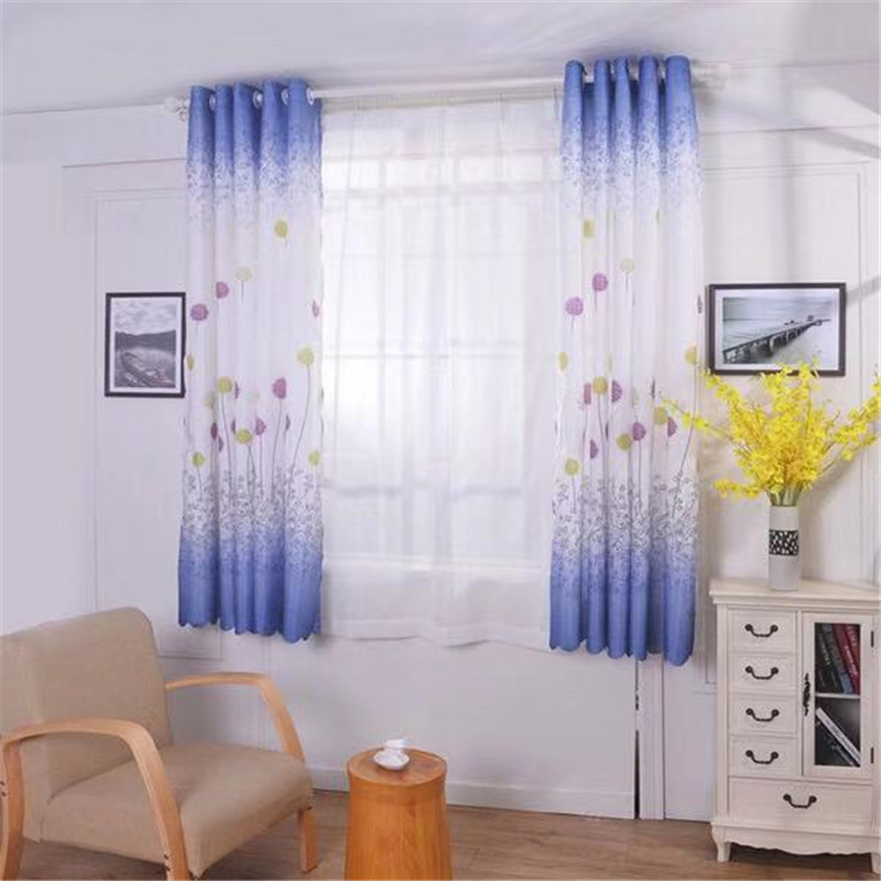 Manufacturer Supplies 2.1m Printed Semi-Blackout Curtains, Fresh New Chinoiserie Short Curtains, Home Printed Fabrics Wholesale