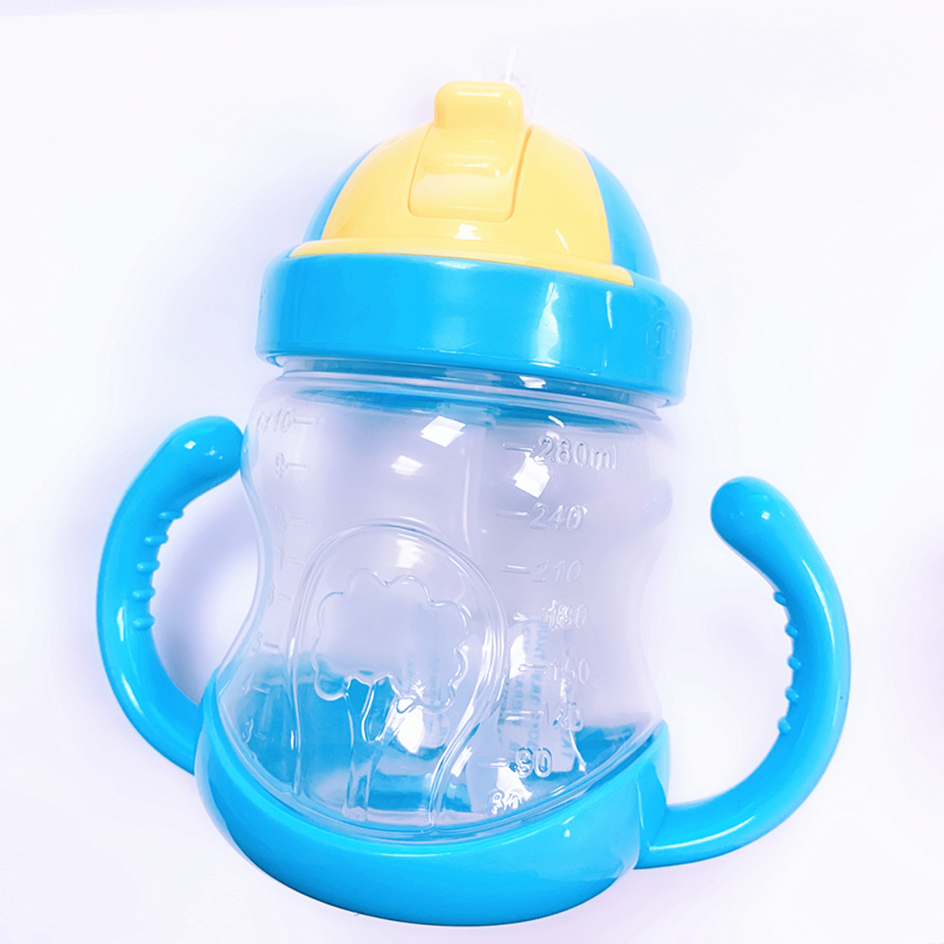 Manufacturers baby drinking drinking cup soft straw water bottle with handle space Cup children's Cup wholesale