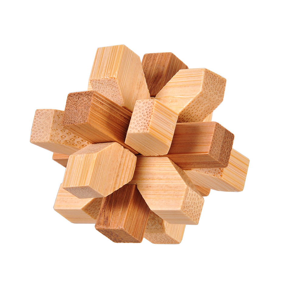 Small Bamboo Intelligence Toy Kongming Lock Luban Lock Ball Lock Square Lock Tetrahedron Jupiter Lock Wine Barrel Lock