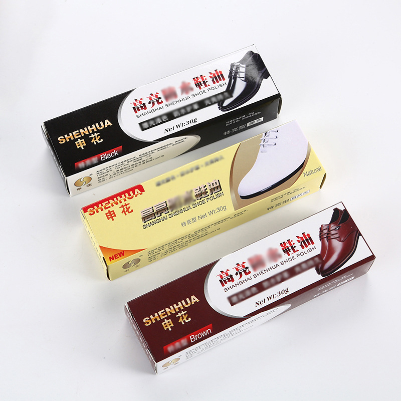 Shenhua high brightness shoe polish Brown black shoe polish fast bright nourishing oil leather leather colorless care agent