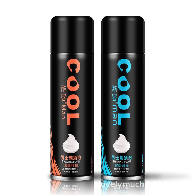 Cool Man Hot Selling 230ml Fresh Lemon Mint Men's Shaving Foam 120ml Portable Beard Wholesale