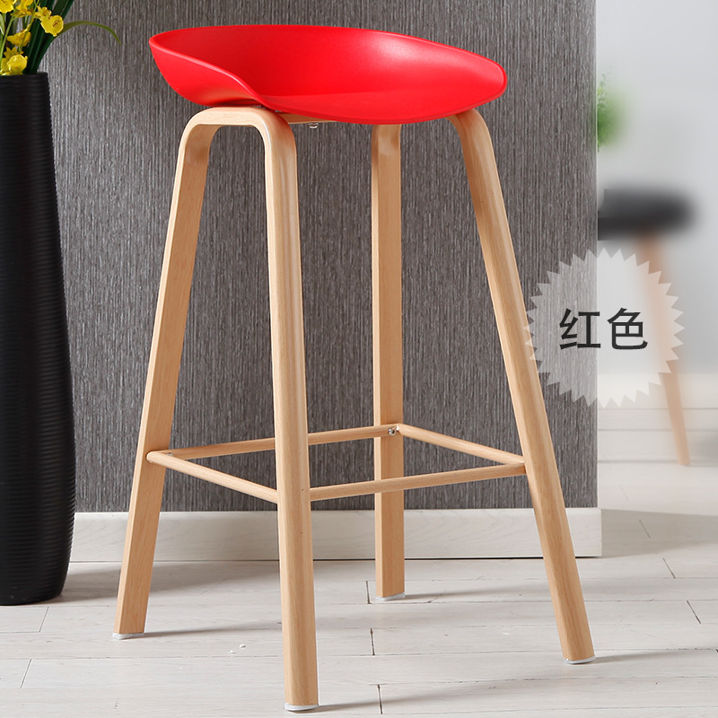 Барный стул с деревянной отделкой, креативный, простой и стильный, высокий стул для приема и столовой
