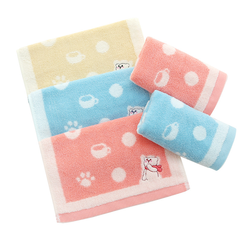 Pure Cotton Cartoon Children's Towel Baby Saliva Towel Face Wash Soft Absorbent Small Towel Manufacturer Wholesale