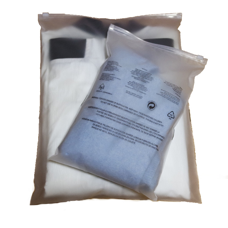 Frosted Warning Zipper Bag Underwear Frosted Zipper Bag Underwear Packaging Bag Down Jacket Socks Clothing Packaging Bag