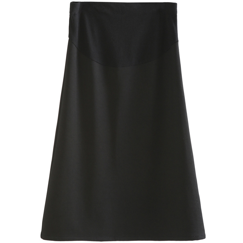 High-elastic belly-supporting spring and autumn maternity dress maternity skirt belly-supporting skirt split A- step skirt autumn and winter fleece-lined