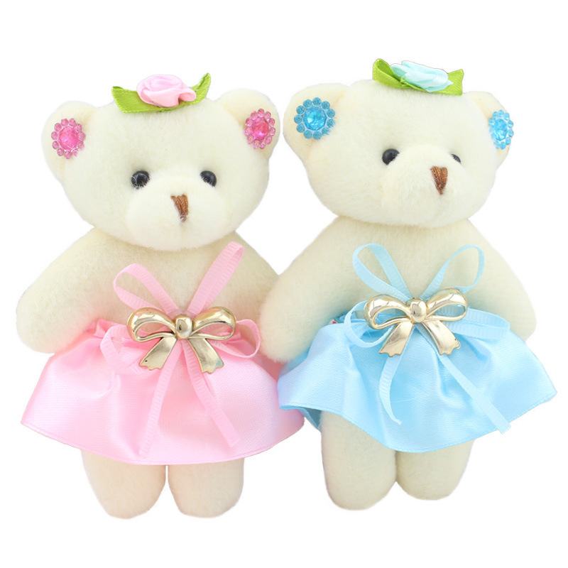 Bouquet Bear Diamond Bear Cartoon Bouquet Doll Gift Wholesale Wedding Candy Doll Bag Flower Material Plush Toy Doll
