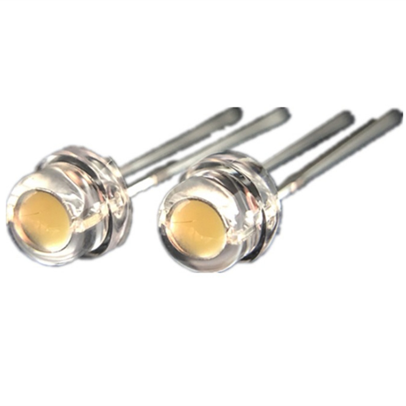 Wholesale F5 straw hat lamp bead warm white light spot bright warm yellow light in-line lamp bead led light emitting diode