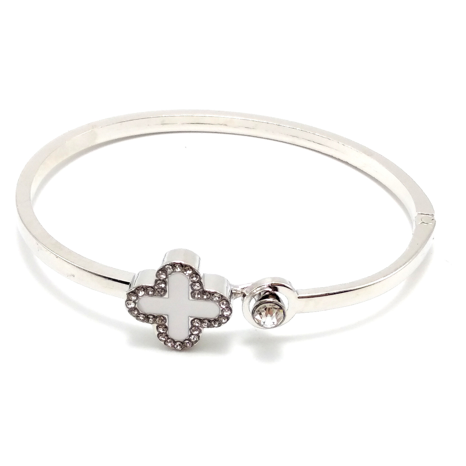 Factory direct Korean fashion lucky four-leaf clover bracelet simple rose gold bracelet versatile popular open bracelet