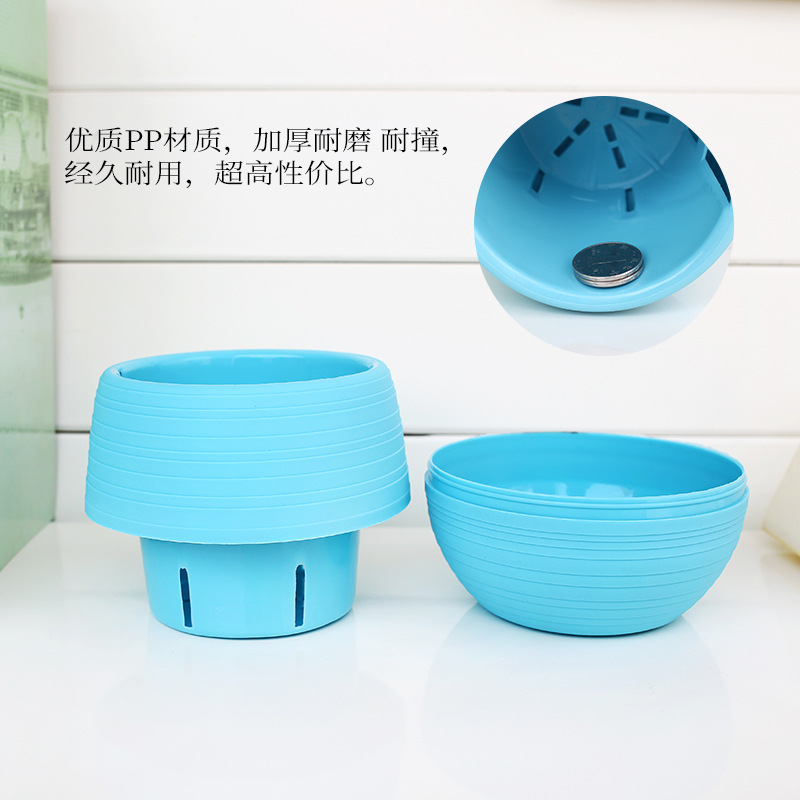 Succulent Plant Small Flower Pot Mini Stone Pill Flower Pot Rainbow Pot Thickeneded Resin Plastic Lazy Pot Wholesale Manufacturer