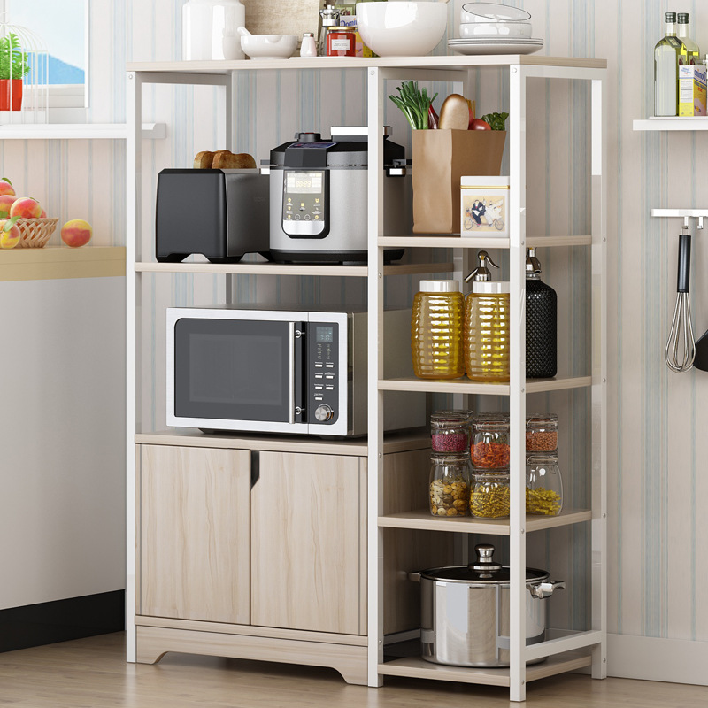 Kitchen Rack Floor-Standing Multi-Layer Storage Rack Multi-Functional Condiment Storage Rack Microwave Oven Rack