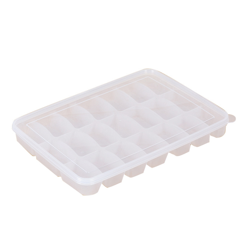 Food Grade Thickeneded Refrigerator Crisper with Lid Household Commercial Quick-Frozen Wonton Box Anti-Stick 21 Grids Dumpling Box Wholesale