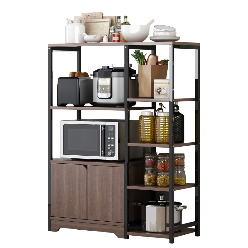 Kitchen Rack Floor-Standing Multi-Layer Storage Rack Multi-Functional Condiment Storage Rack Microwave Oven Rack