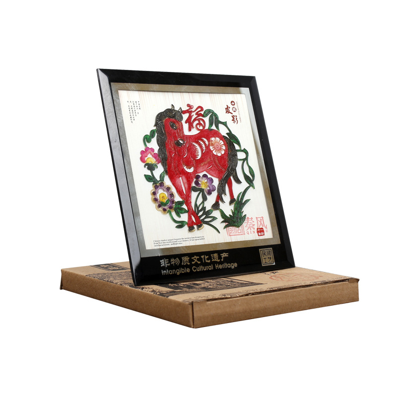 Source manufacturers shadow puppet ornaments square crystal frame 12 Zodiac shadow puppet can be customized shadow puppet manual diy