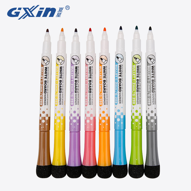 Xia Xing Gxin whiteboard pen G208 can absorb cartoon erasable magnetic erasable card children's 8-color water-based pen