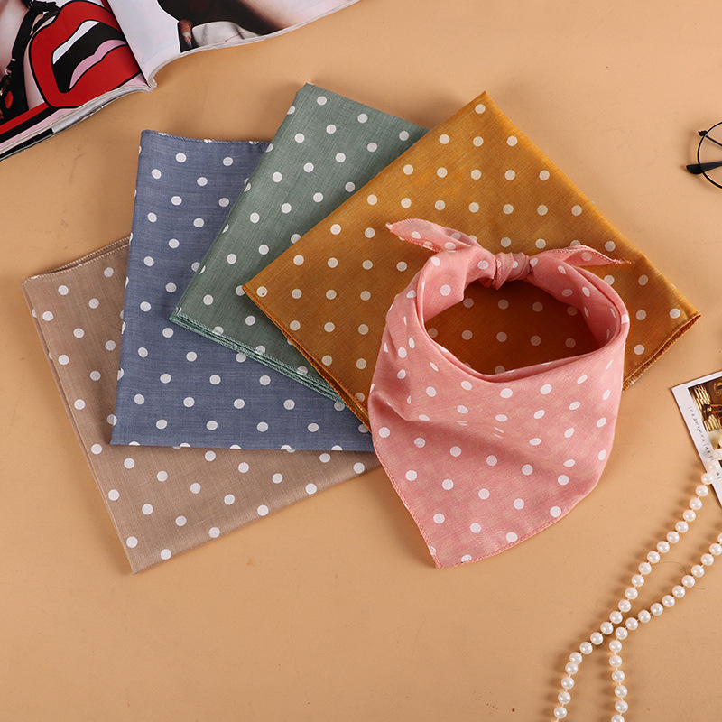 Корейский шарф с горошком, маленький квадратный шарф для детей, оптовая продажа