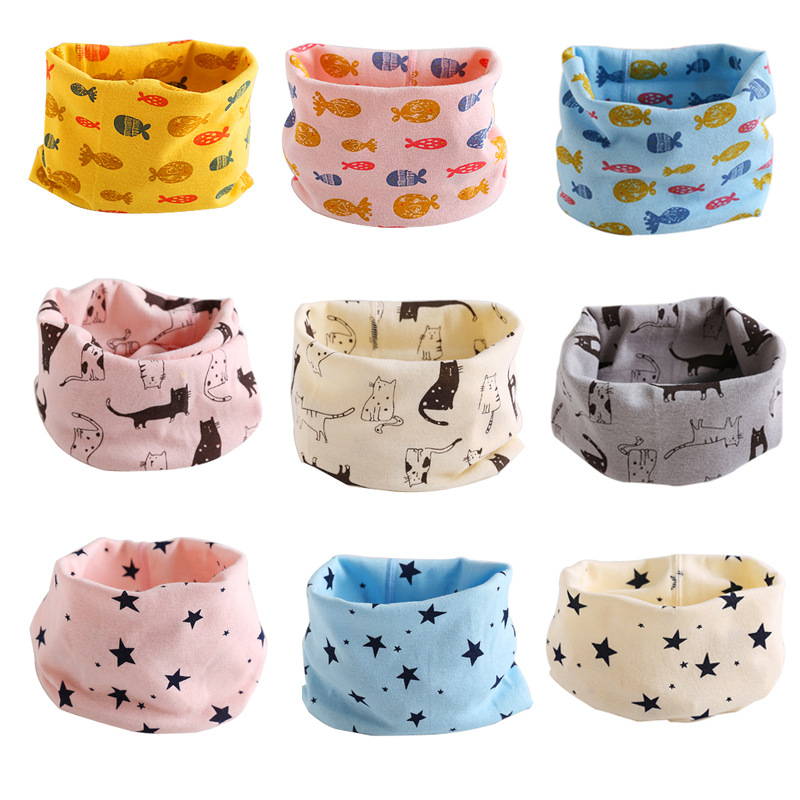 Мультяшный осенне-зимний хлопковый шарф для детей, изменяемый, оптовая продажа