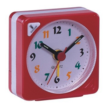 Good sale plastic quartz clock travel small alarm clock with light with snooze convenient and practical for the elderly student pocket