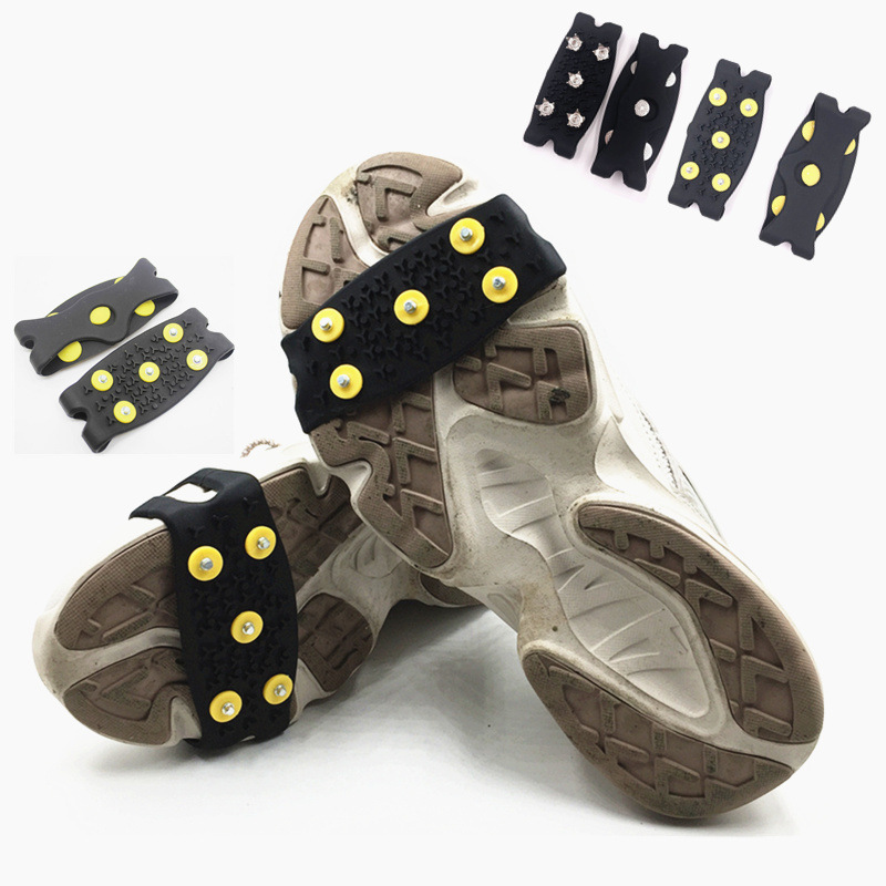 10 Tooth Silicone Ice Claw Non-slip Shoe Cover 10 Nails Snow Non-slip Shoe Cover Outdoor Mountain Climbing 19 Tooth Silicone Ice Claw