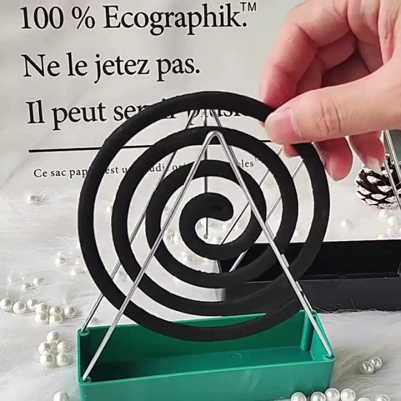 Factory in stock Mosquito Incense Rack Triangular Iron Mosquito Incense Plate Seat Grey Creative Household Hanging Vertical Mosquito Incense Plate Mosquito Incense Box