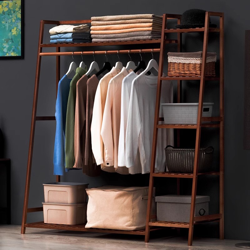 Coat rack floor-standing household hanger for clothes floor-standing rack bedroom vertical pole-type simple one-piece batch