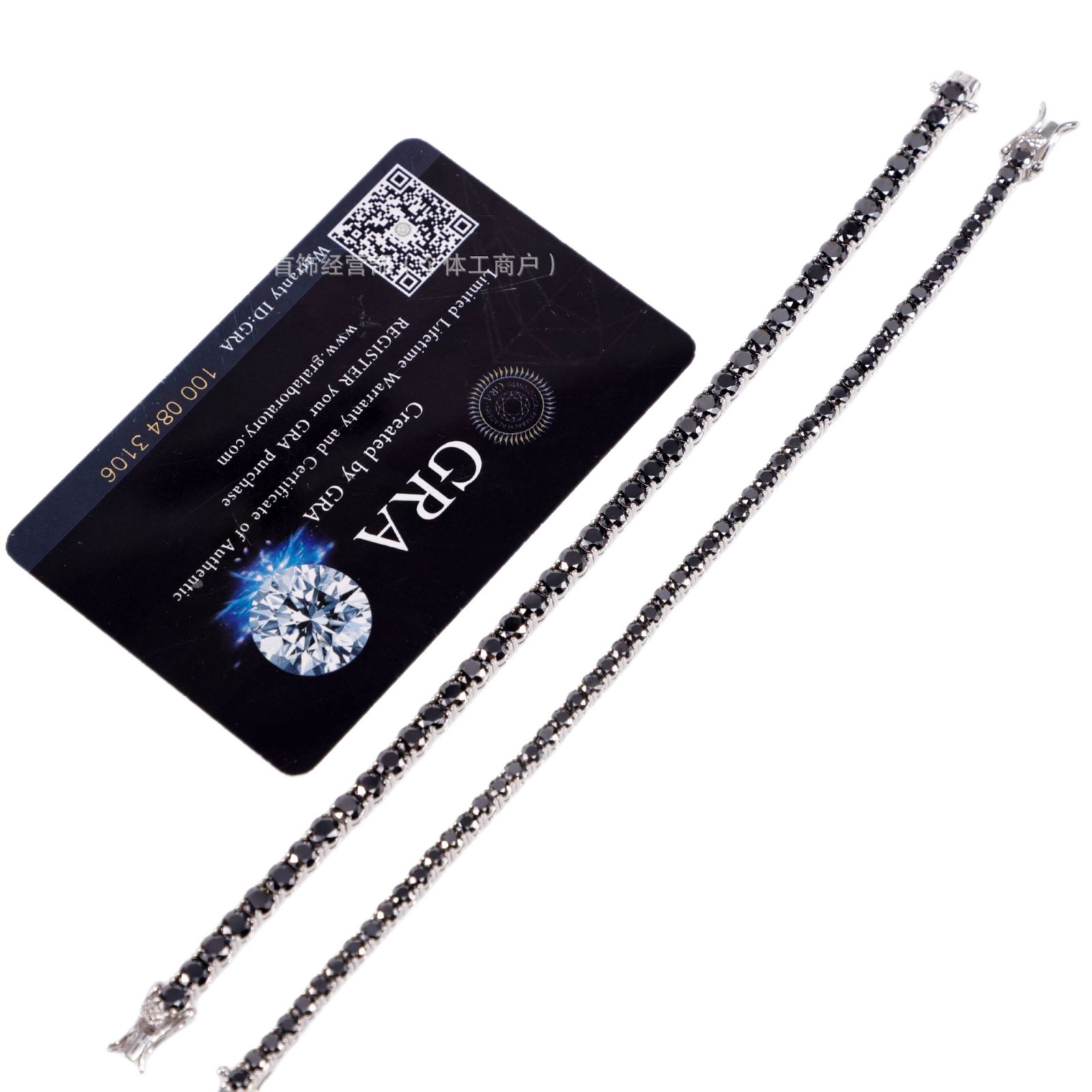 European and American Popular 2Mm-6.5Mm Black Moissanite Tennis Chain S925 Silver Inlaid Moissanite Fashion Personalized Bracelet