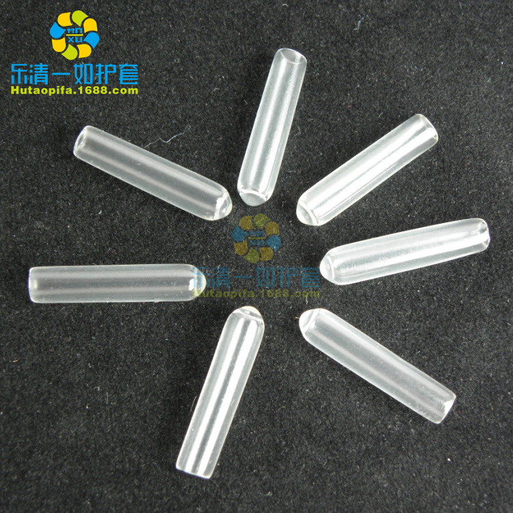 Spot PVC casing transparent rubber sleeve 1.3-4.5mm transparent iron wire cap iron wire rubber head flame retardant end