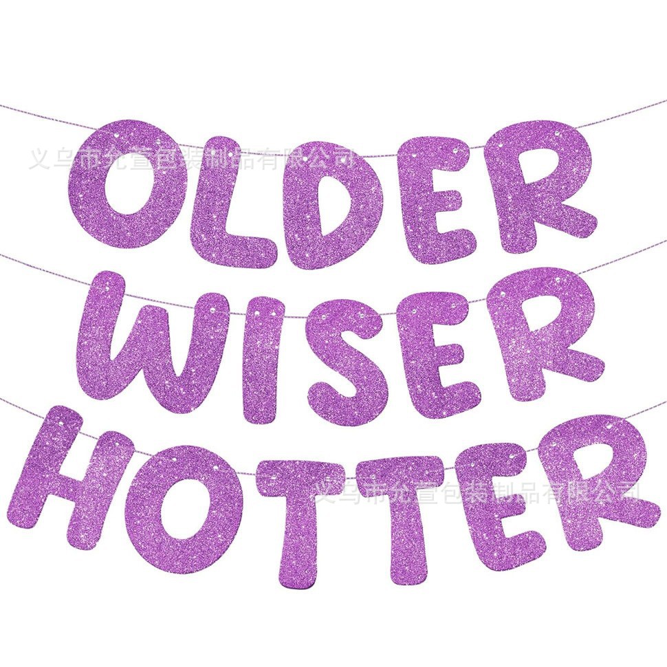 Manufacturer Customized Glitter Glitter Birthday Flag Banner Party Party Flag Latte Art