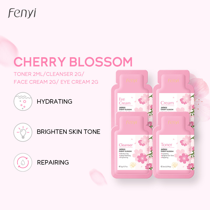 Кросс-бордовый набор по уходу за кожей FENYI с цветами сакуры, увлажняющий, 1 шт. 2г, пробный набор