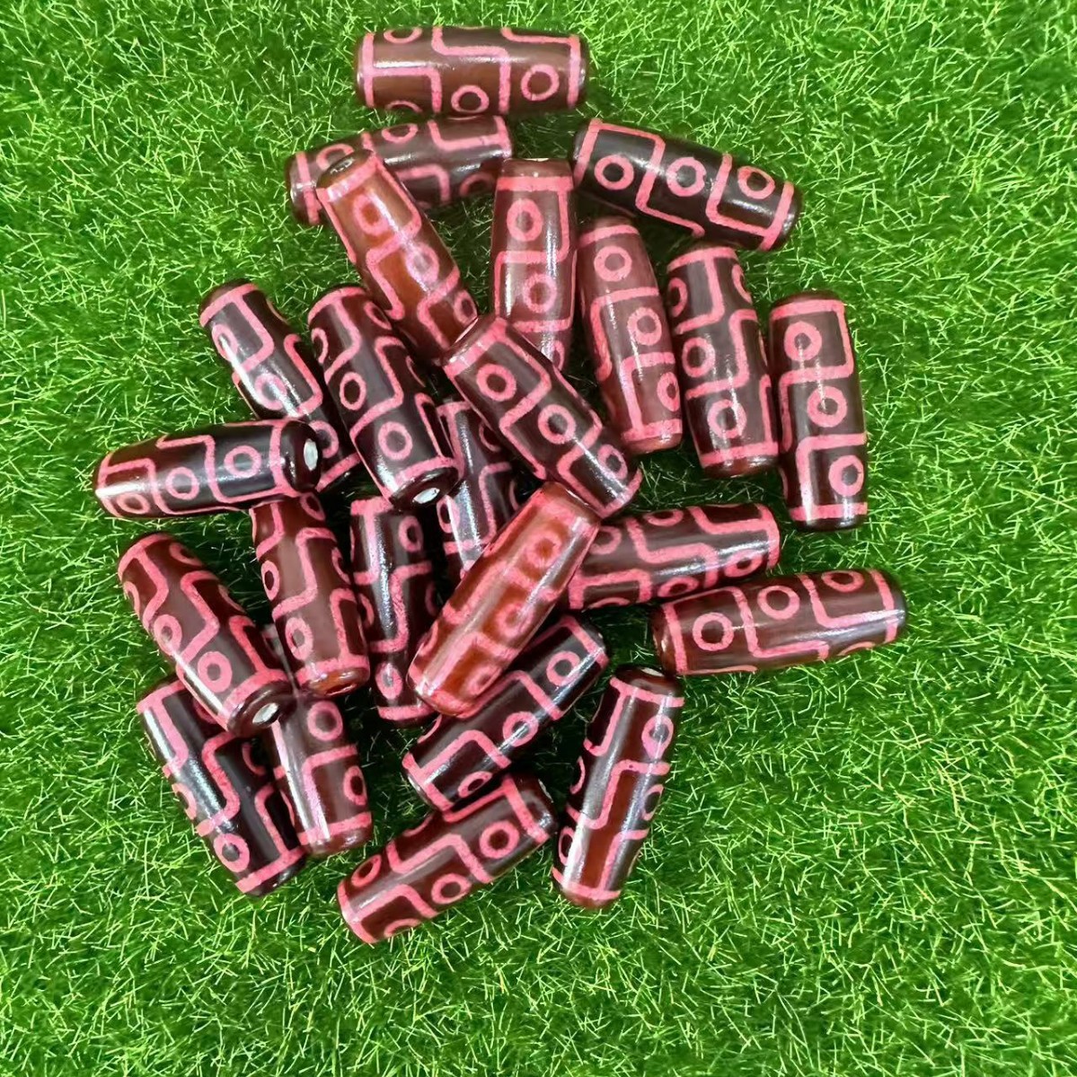 Tianzhu Wholesale Natural Agate Xizang Black and White Nine Eye Tianzhu Accessories Scattered Beads Buddha Beads Bodhi Semi-finished Accessories