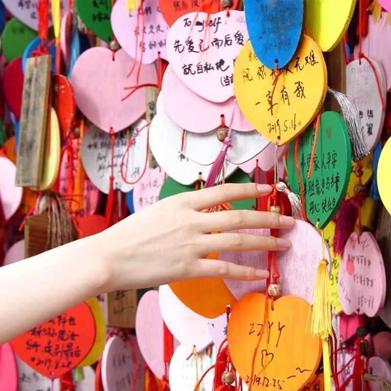 Прямые поставки фабрики, деревянная карточка желаний, декоративный ярлык, ручная надпись, подвесная карточка для храма