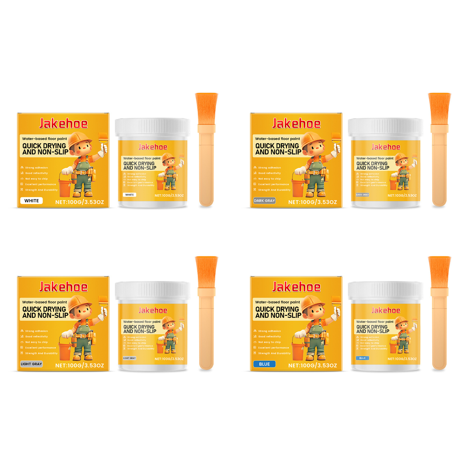 Jakehoe Water-Based Waterproof Floor Epoxy Paint Is Durable, Long-Lasting, Waterproof and Beautiful to Apply Protective Floor Paint