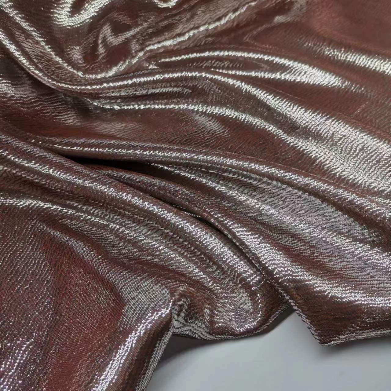 Dark Red Brown 9mm Mulberry Silk Georgette Jacquard Fabric Narrow Fashion Skirt Costume Silk Fabric