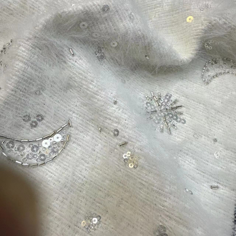 Твидовая ткань, шершавая, золотая вышивка, осенне-зимняя ткань для платьев