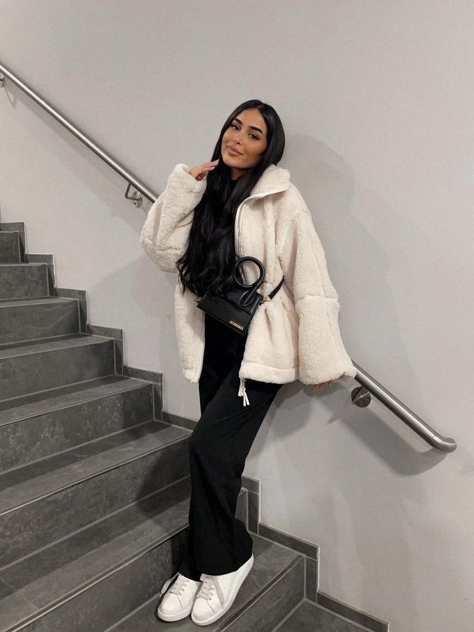 Amazon cross-border European and American women's clothing autumn and winter New Fashion loose anti-cashmere personality casual outdoor zipper jacket