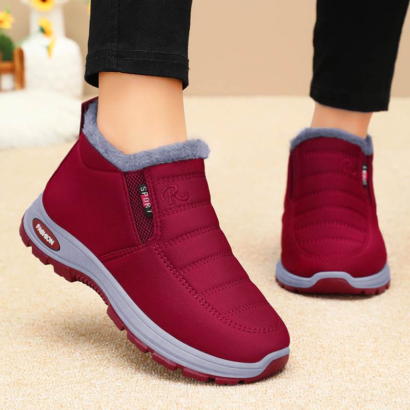 Cotton shoes autumn and winter women's cross-border mother shoes outdoor warm casual cotton boots fleece-lined thickened pedal shoes wholesale