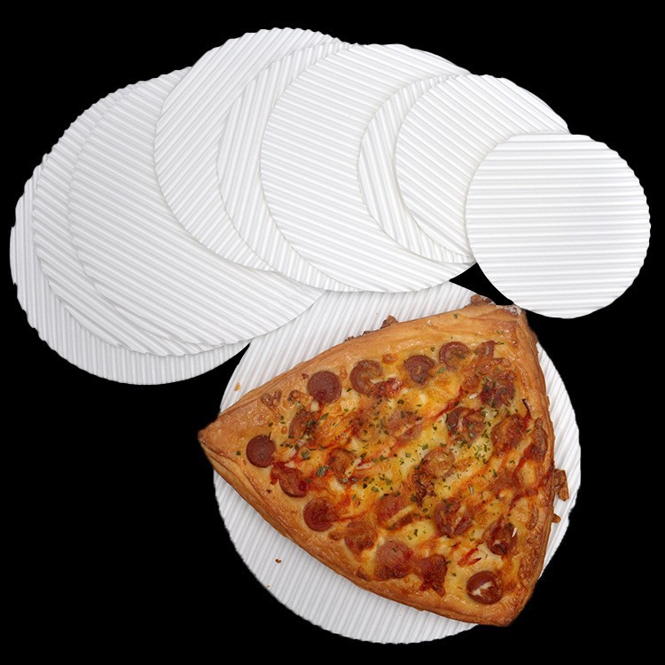Non-slip shockproof anti-penetration pizza cookie biscuit cake mat white food grade corrugated paper 2 layers