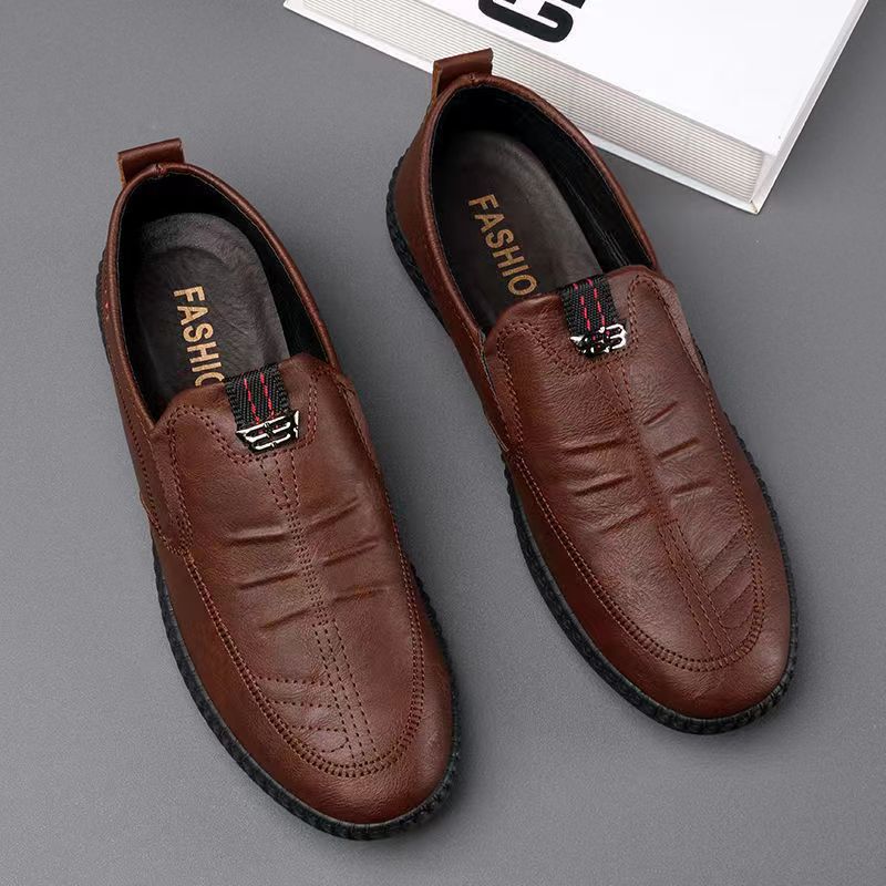 2025 New Men's Soft Sole Soft Surface Business Casual Shoes Leather Shoes Trbottomy Fashion Easiest for Match Shoes Dad Shoes Driving Shoes