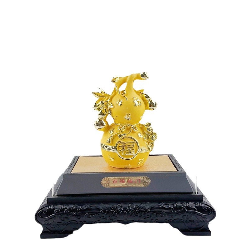 Hot-Selling Velvet Sand Gold Baifu Linmen Gold Gourd Ornaments Creative Chinese Live Broadcast Popular Products