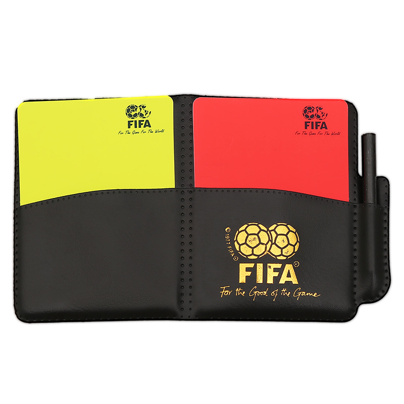 Special Red and Yellow Card Record Book for Football Competitions, Red Brand Yellow Card Referee Supplies with Leather Sheath Pencil Referee Record Paper
