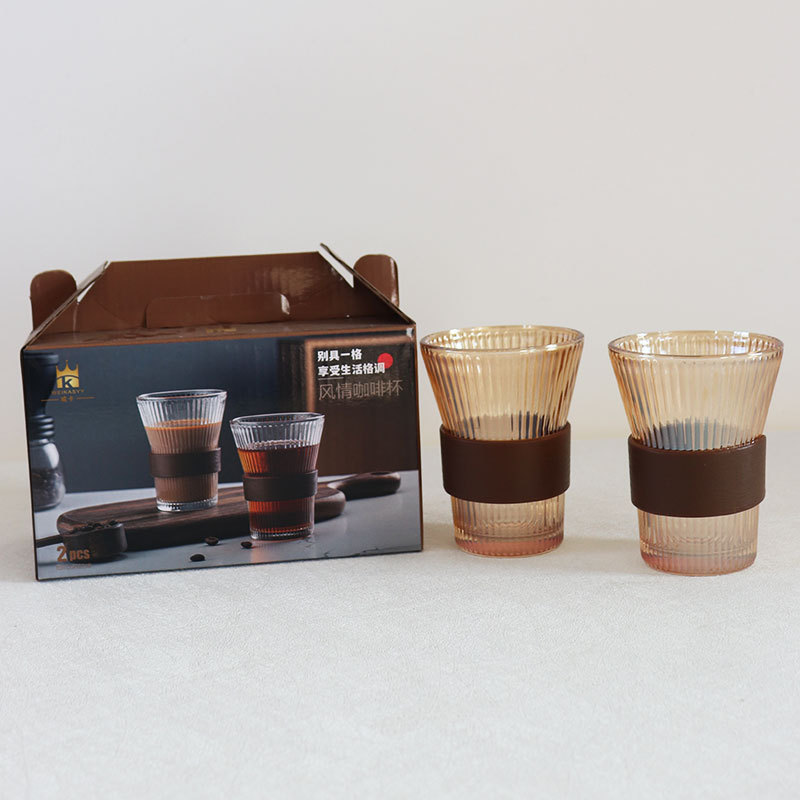 Wicca Harp Water Cup Two-Piece Set Six-Piece Set Water suit Cold Kettle ins Wind Anti-Scalding Buckle Glass Water Cup