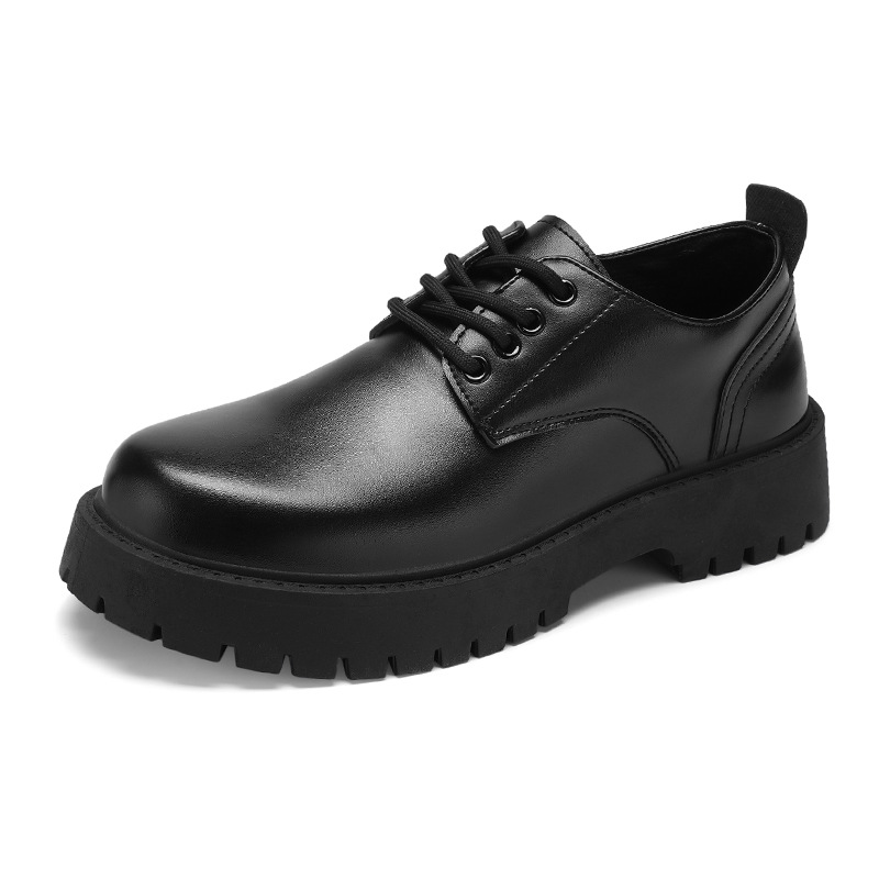 Autumn 2024 New Men's Business Waterproof Black Leather Shoes Chef Shoes Men's Korean-style All-match Thick-soled Work Shoes