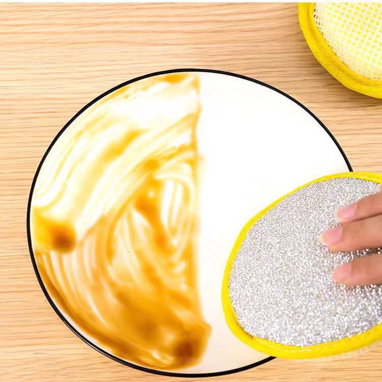 Yuanbao towel sponge wipe double-sided dish towel round sponge wipe dish towel clean absorbent scouring pad