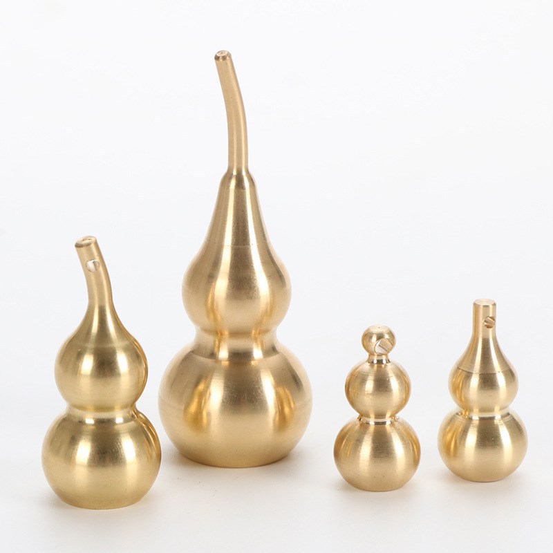 Copper Gourd, Brass Gourd, Pure Copper Gourd, Gourd with Five Emperors' Coins Opening at the Top and Bottom, Pure Copper Gourd Brass Pendant