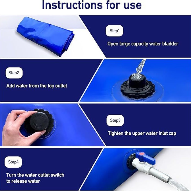 Cross-border hot sale PVC water storage bag new soft water tank water bag water storage container outdoor portable large car