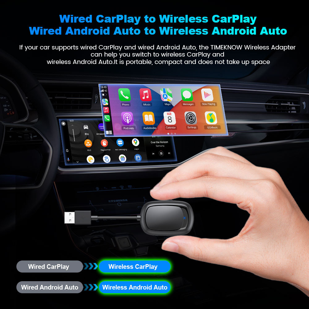 Hot Sale Wireless CarPlay Box Android Auto Car Interconnection Box 2 in 1 Wireless CarPlay Adapter