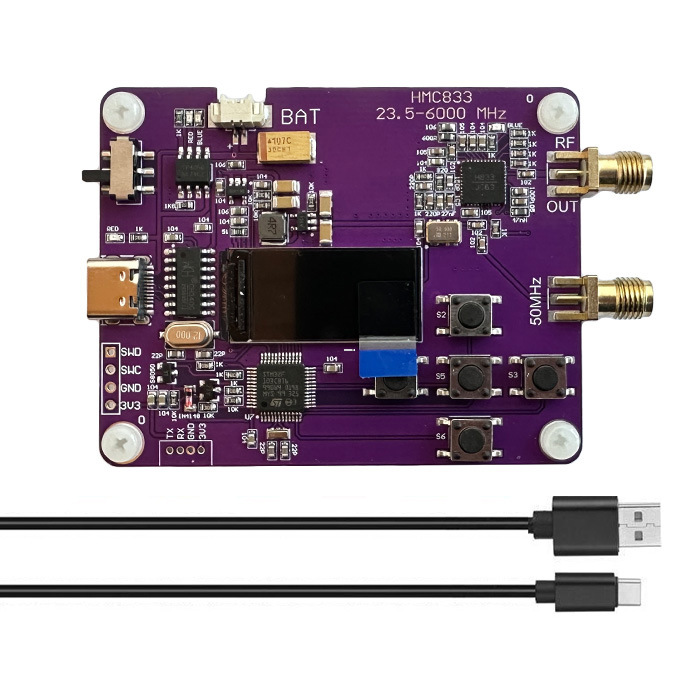 Генератор RF сигналов 6ГГц 23.5МГц-6000МГц версия с клавишами OLED экраном HMC833