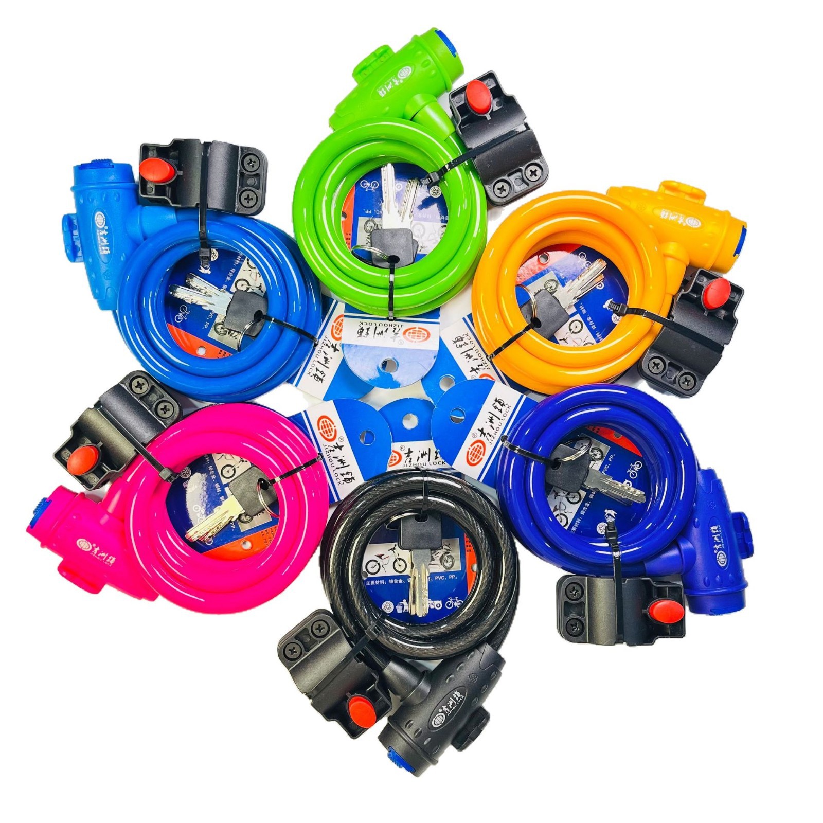 5108 Bicycle Mountain Bike Road Bike Student Bike Lock Steel Wire Cable Ring Lock Anti-Theft Lock Cycling Equipment Wholesale